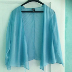 Eileen Fisher Sheer Silk Cardigan Topper Petite Sm